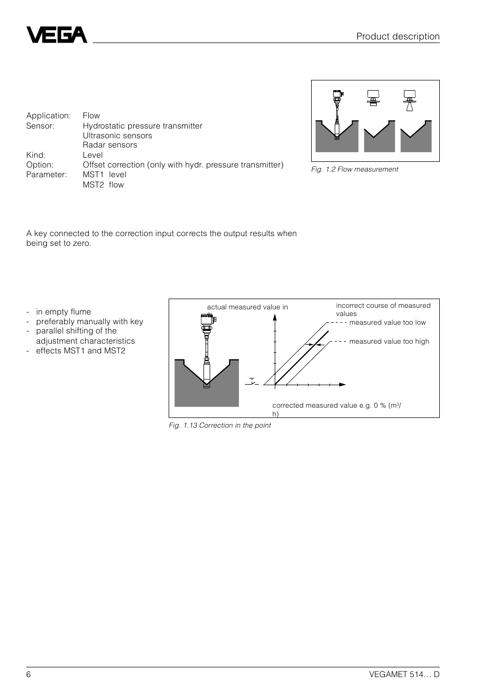 3 applications, Product description, Flow measurement | VEGA VEGAMET 514… D User Manual | Page 6 / 52