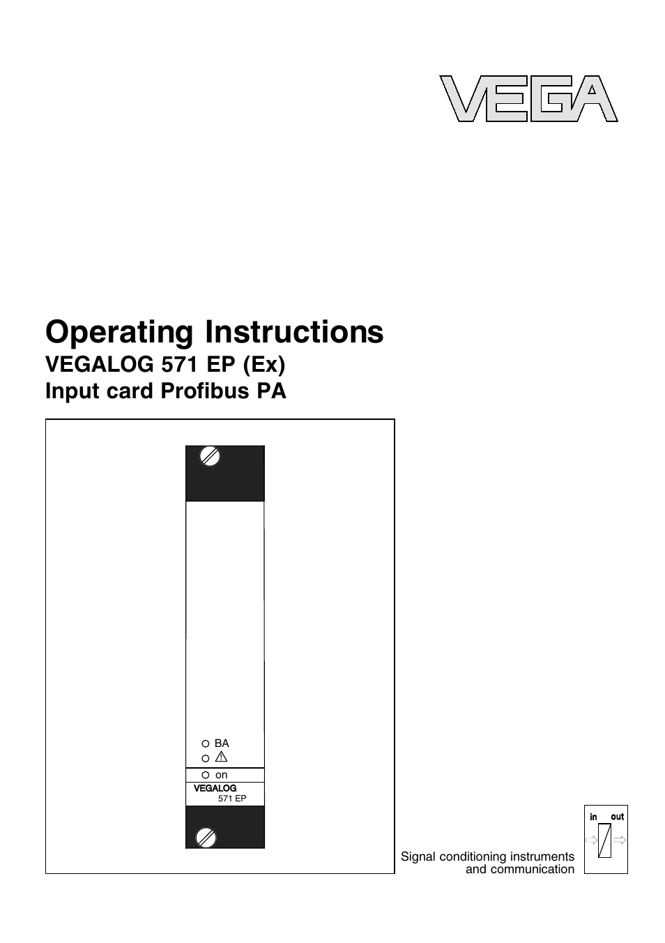 VEGA VEGALOG 571 EP (Ex) User Manual | 32 pages