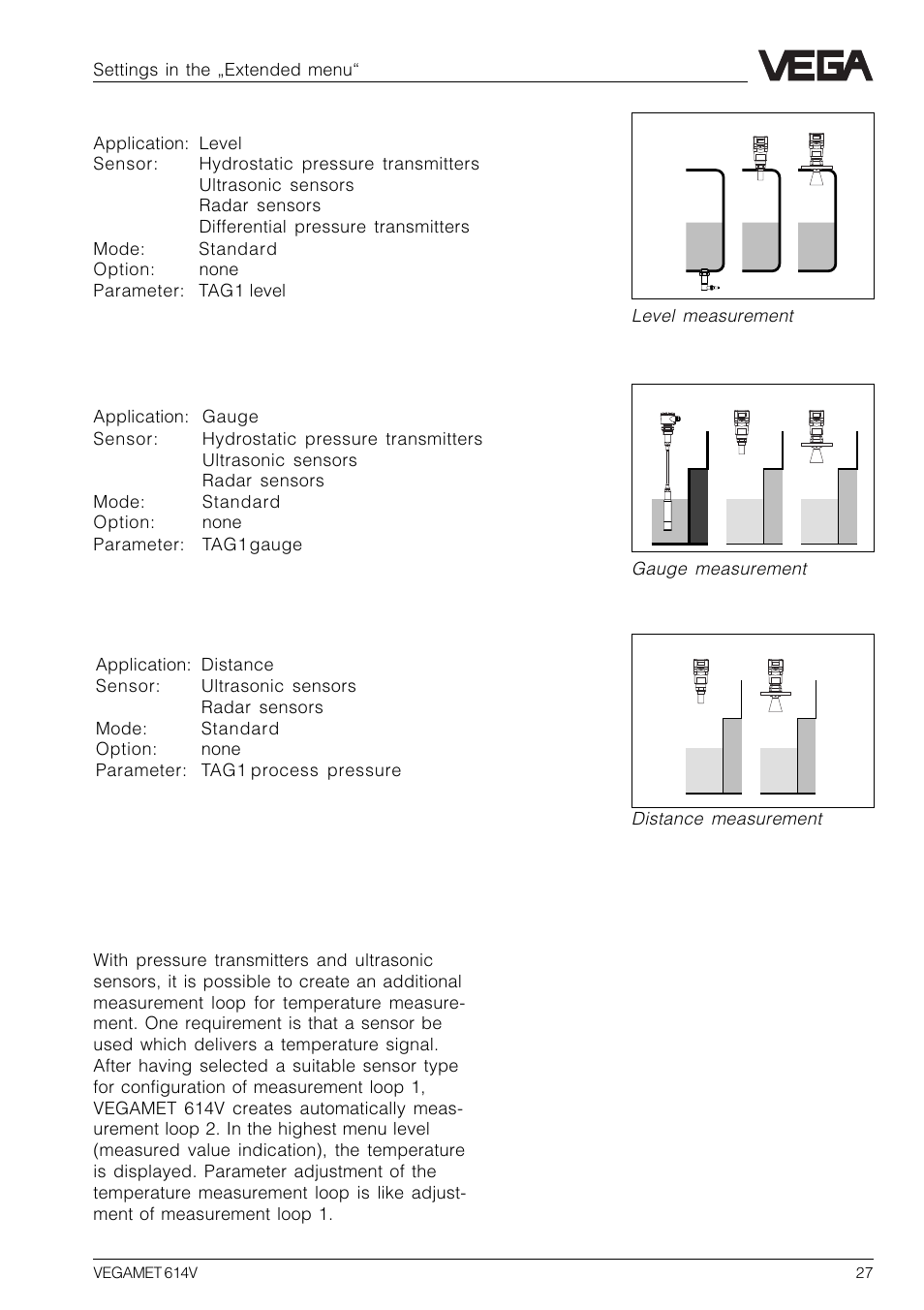 2 configuration of temperature measurement loop | VEGA VEGAMET 614V User Manual | Page 27 / 56