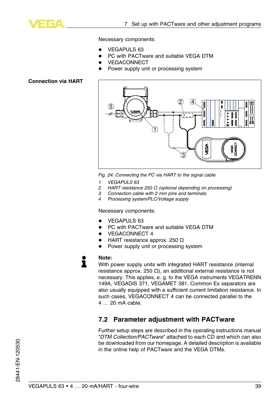 2 parameter adjustment with pactware | VEGA VEGAPULS 63 (≥ 2.0.0 - ≤ 3.8) 4 … 20 mA_HART - four-wire User Manual | Page 39 / 60