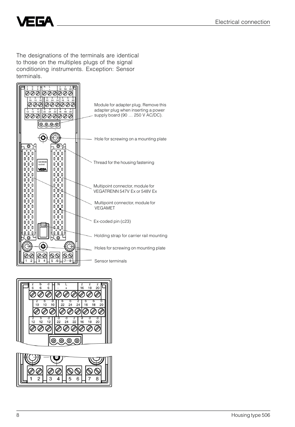 3 electrical connection | VEGA Housing type 506 User Manual | Page 8 / 12