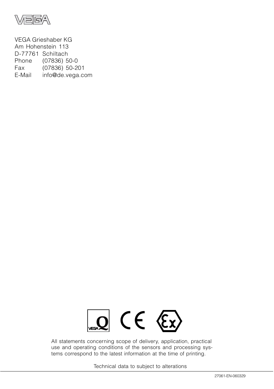 VEGA VEGAMET 514 S2 User Manual | Page 4 / 4
