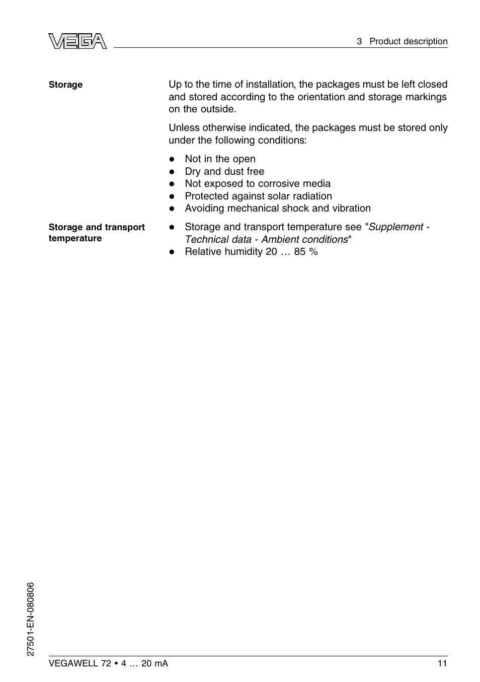 VEGA VEGAWELL 72 4 … 20 mA User Manual | Page 11 / 40