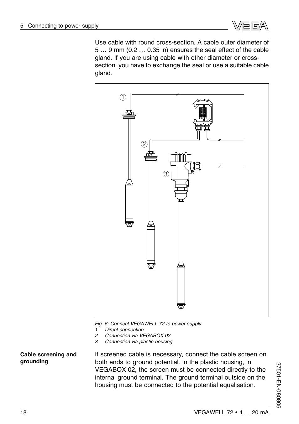 VEGA VEGAWELL 72 4 … 20 mA User Manual | Page 18 / 40