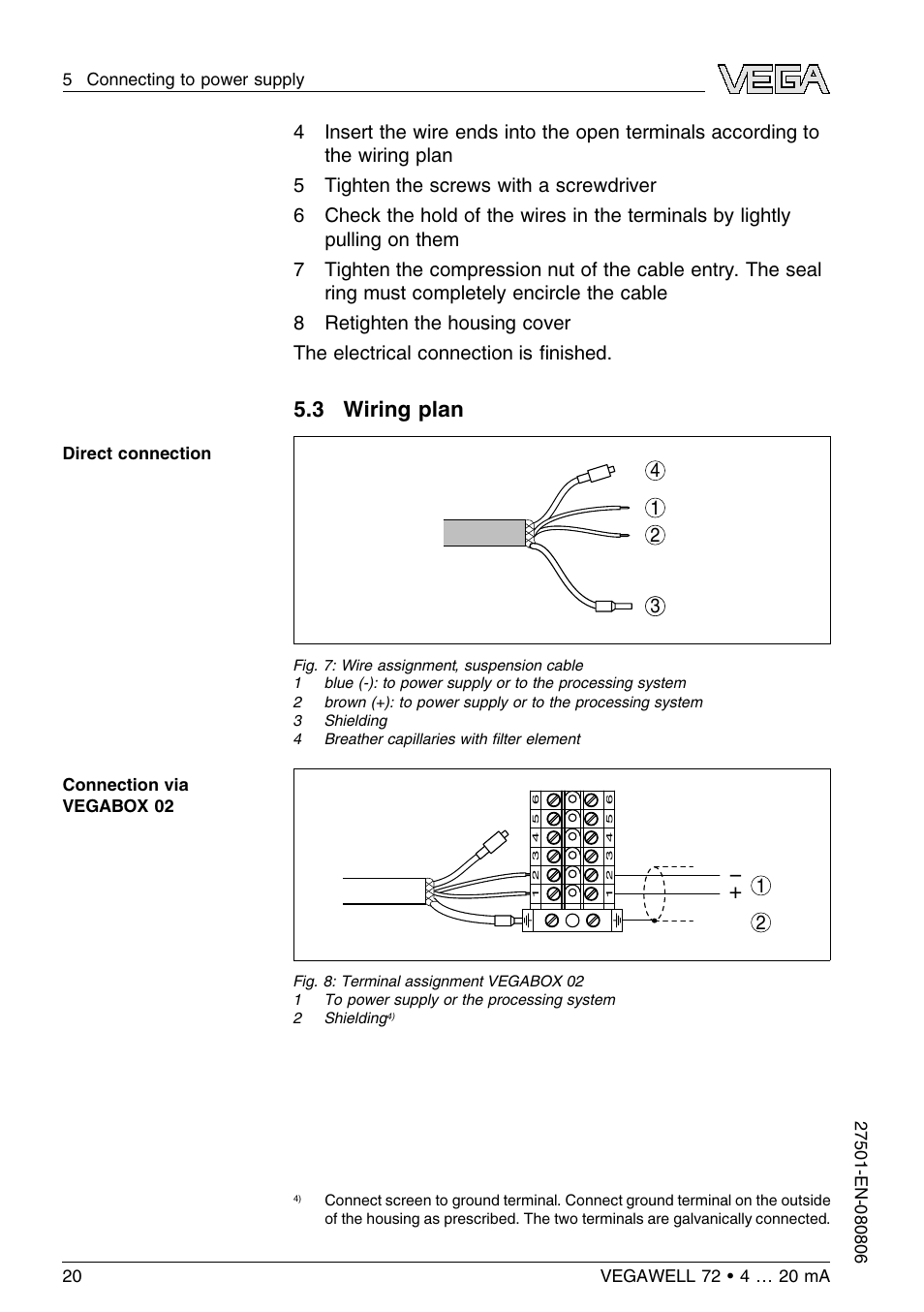 3 wiring plan | VEGA VEGAWELL 72 4 … 20 mA User Manual | Page 20 / 40