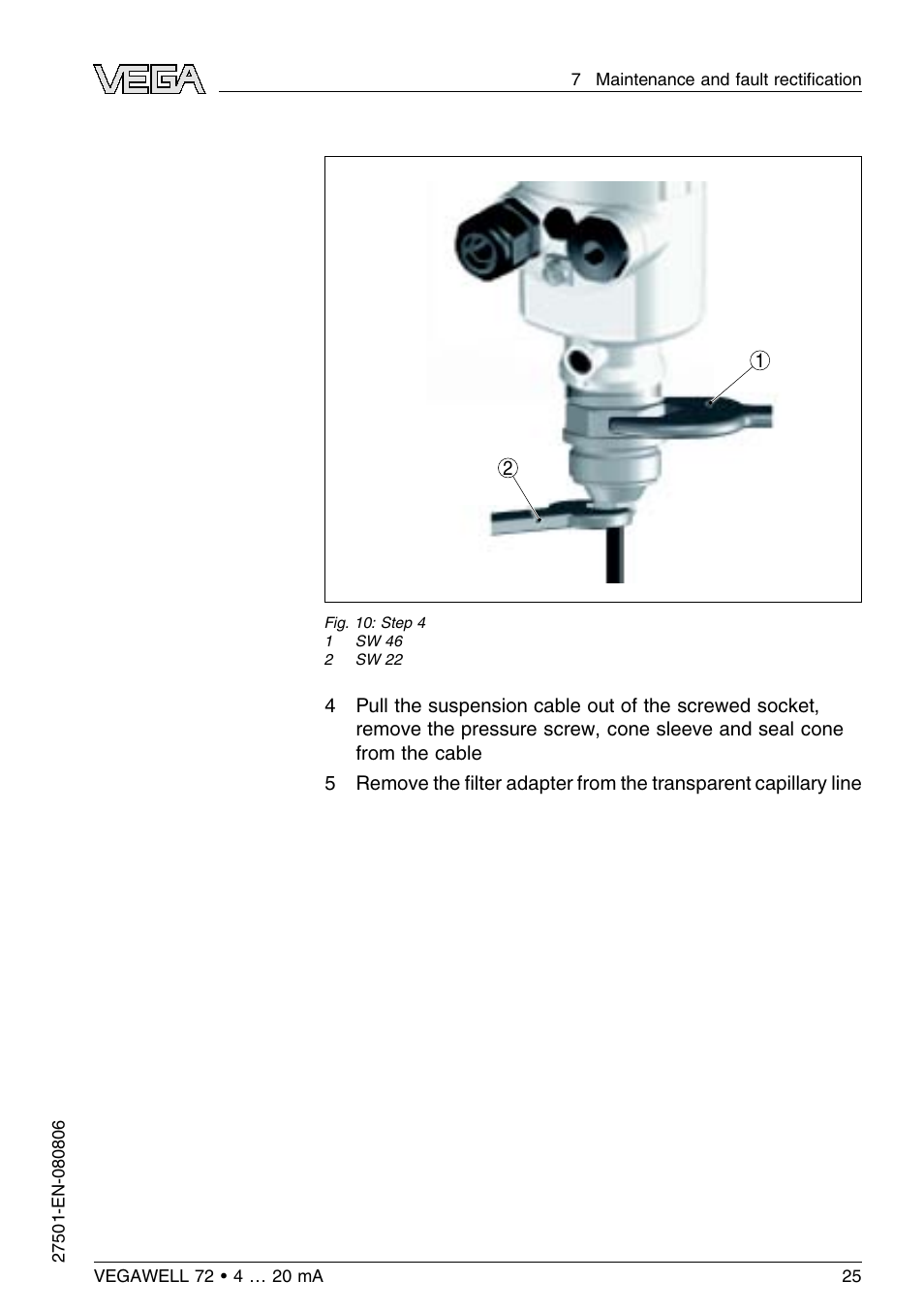 VEGA VEGAWELL 72 4 … 20 mA User Manual | Page 25 / 40
