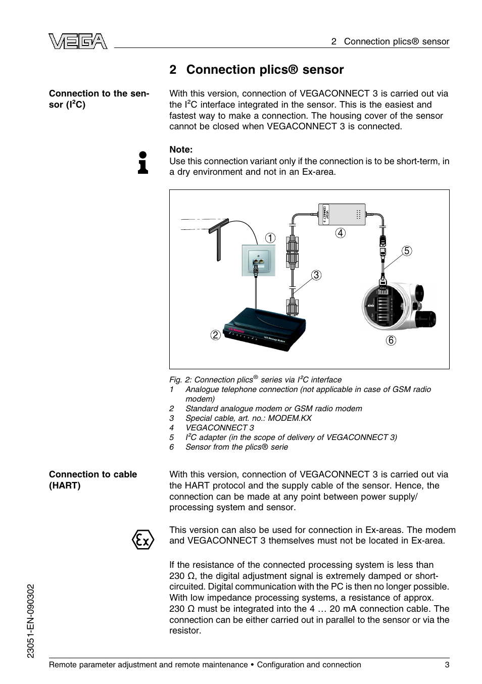 2 connection plics® sensor | VEGA Remote parameter adjustment and remote maintenance User Manual | Page 3 / 8