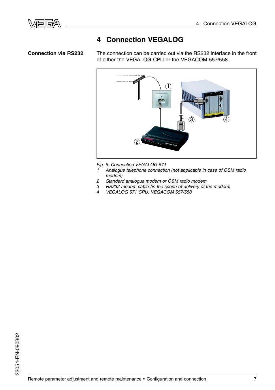 4 connection vegalog | VEGA Remote parameter adjustment and remote maintenance User Manual | Page 7 / 8