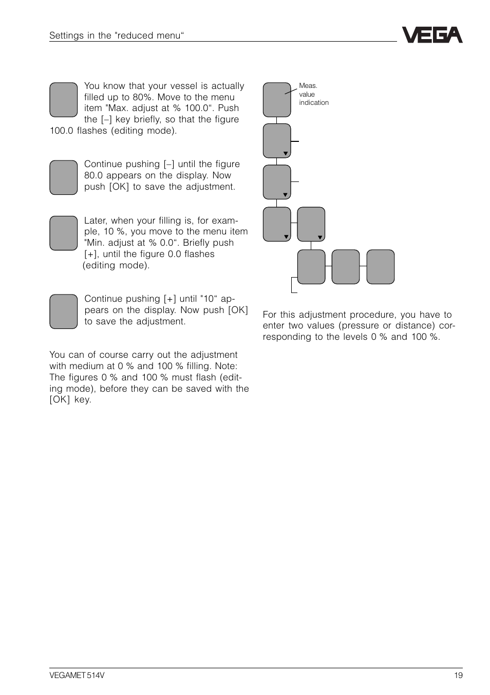 4 adjustment without medium | VEGA VEGAMET 514V User Manual | Page 19 / 60