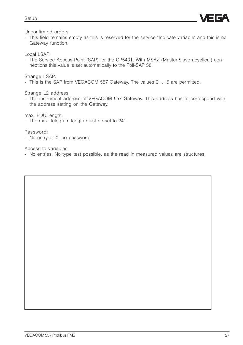 VEGA VEGACOM 557 Profibus FMS User Manual | Page 27 / 56