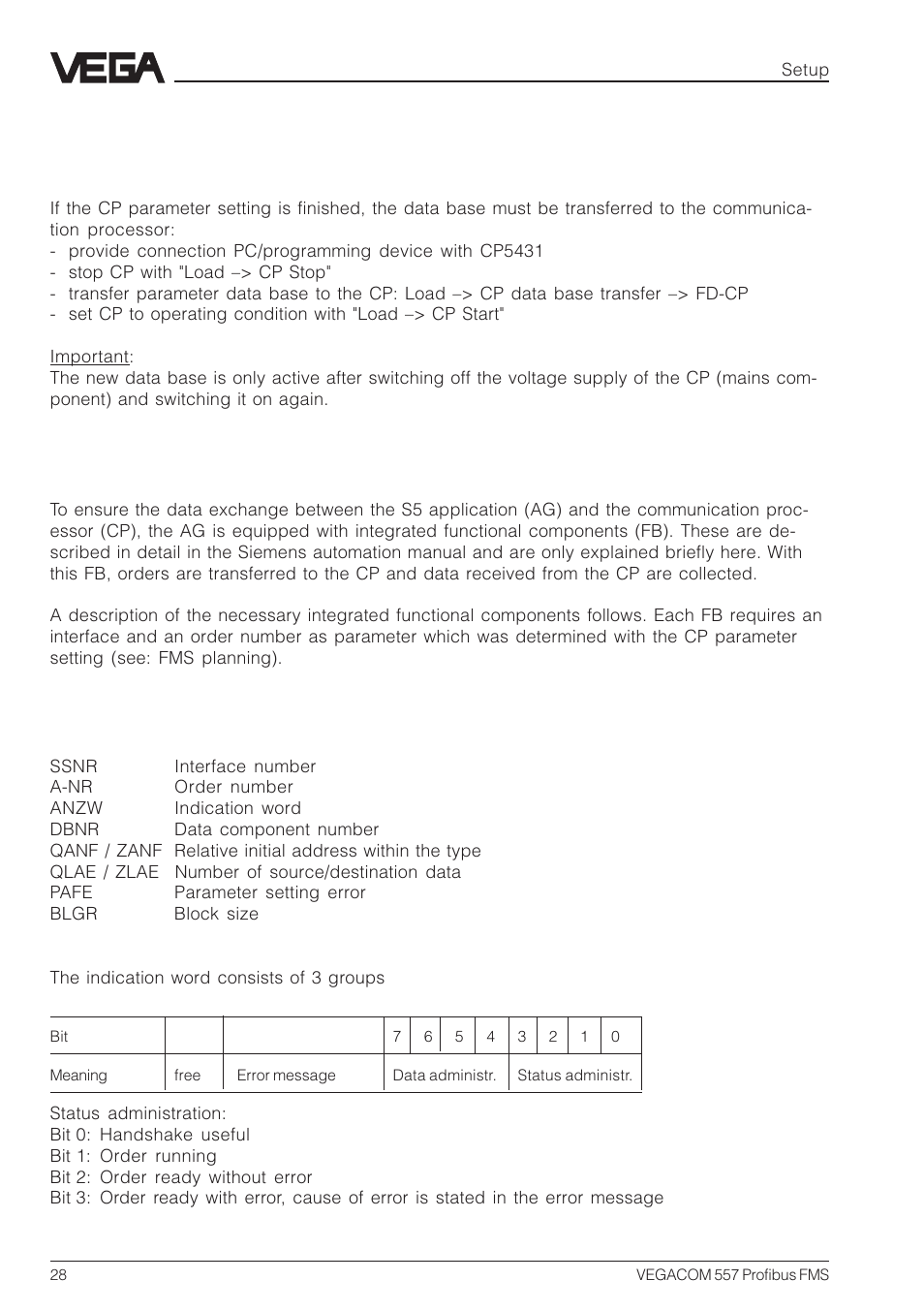 VEGA VEGACOM 557 Profibus FMS User Manual | Page 28 / 56