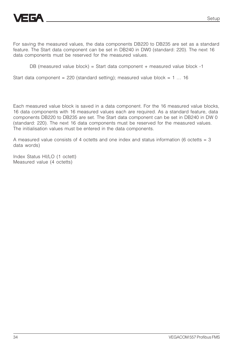 VEGA VEGACOM 557 Profibus FMS User Manual | Page 34 / 56