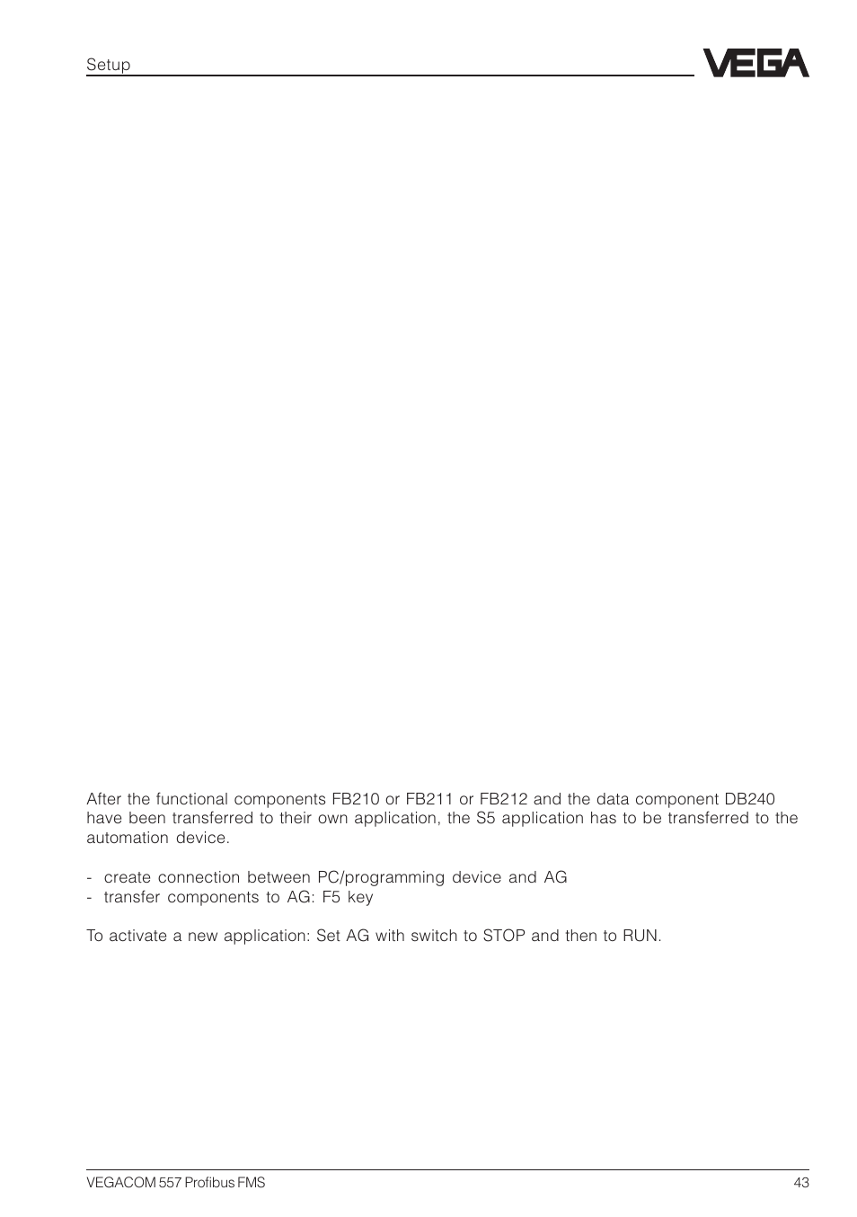 Transfer components to ag | VEGA VEGACOM 557 Profibus FMS User Manual | Page 43 / 56