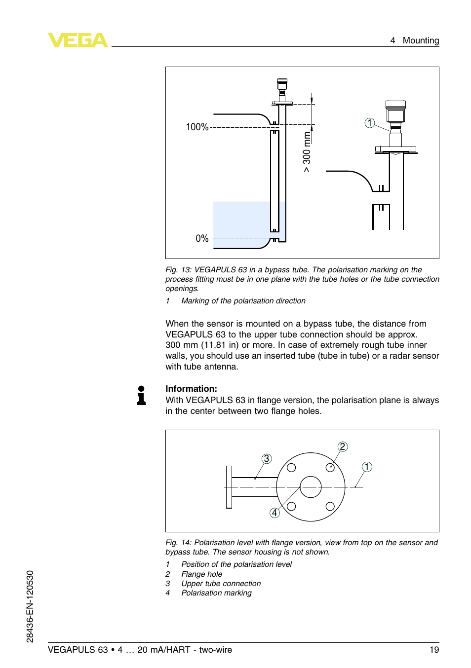 VEGA VEGAPULS 63 (≥ 2.0.0 - ≤ 3.8) 4 … 20 mA_HART - two-wire User Manual | Page 19 / 68