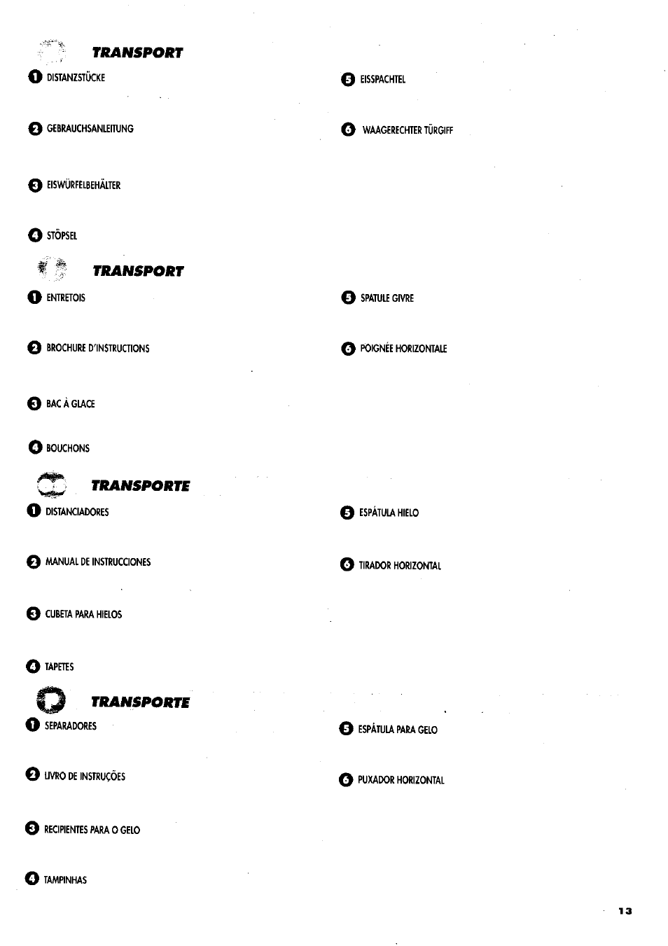 Nansport, Transport, Ft) transporte | Transporte | ZANKER GS 105 User Manual | Page 13 / 31