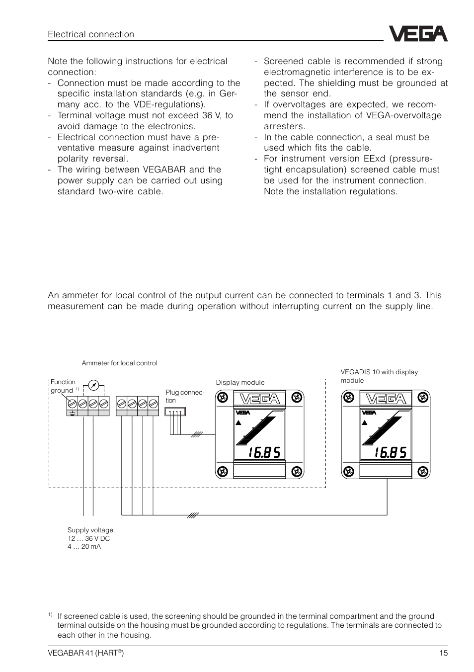 2 connection diagram | VEGA VEGABAR 41 HART User Manual | Page 15 / 44