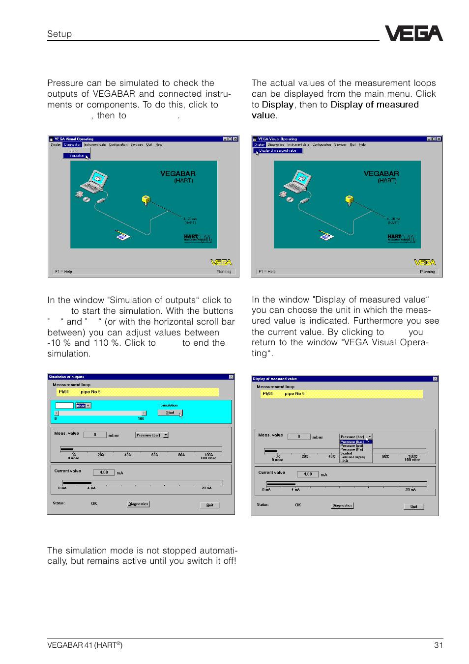 VEGA VEGABAR 41 HART User Manual | Page 31 / 44