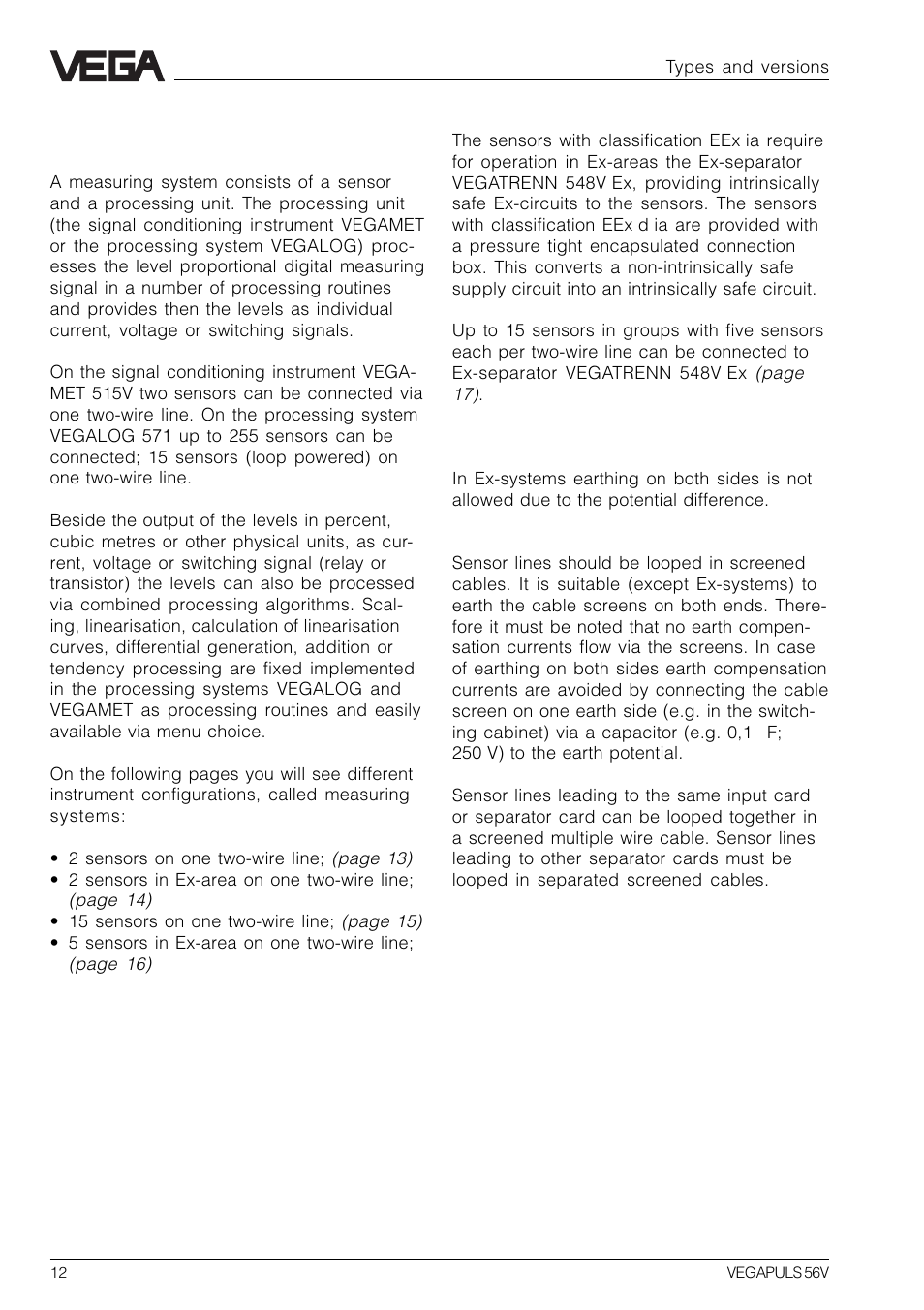 2 configuration of measuring systems | VEGA VEGAPULS 56V User Manual | Page 12 / 80