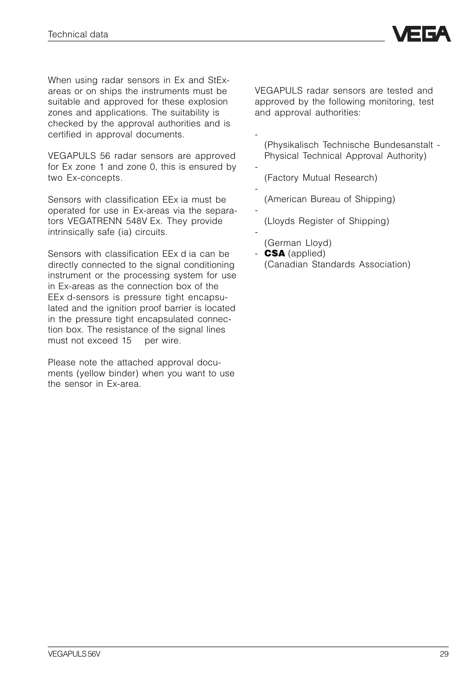 3 approvals | VEGA VEGAPULS 56V User Manual | Page 29 / 80