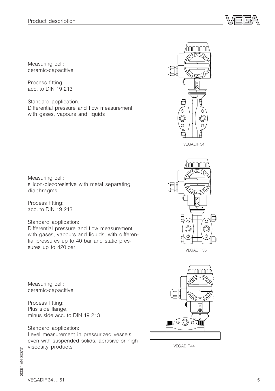 2 types and versions | VEGA VEGADIF 34 … 51 User Manual | Page 5 / 64