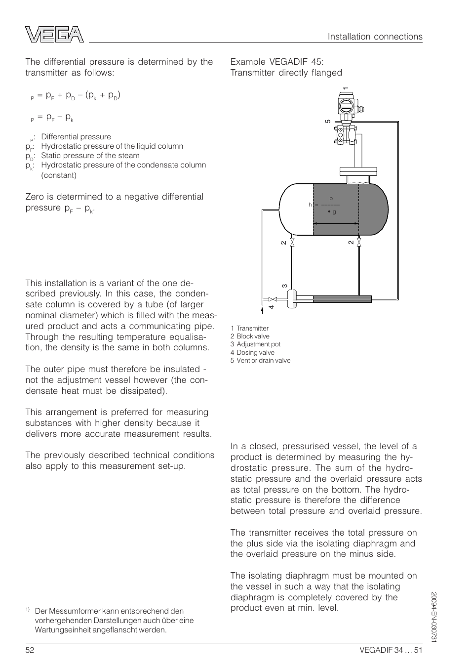 Vegadif 51 | VEGA VEGADIF 34 … 51 User Manual | Page 52 / 64