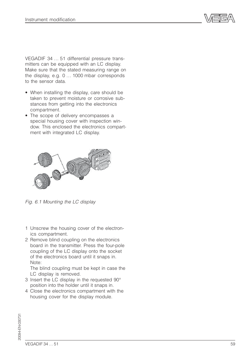 7 instrument modification | VEGA VEGADIF 34 … 51 User Manual | Page 59 / 64