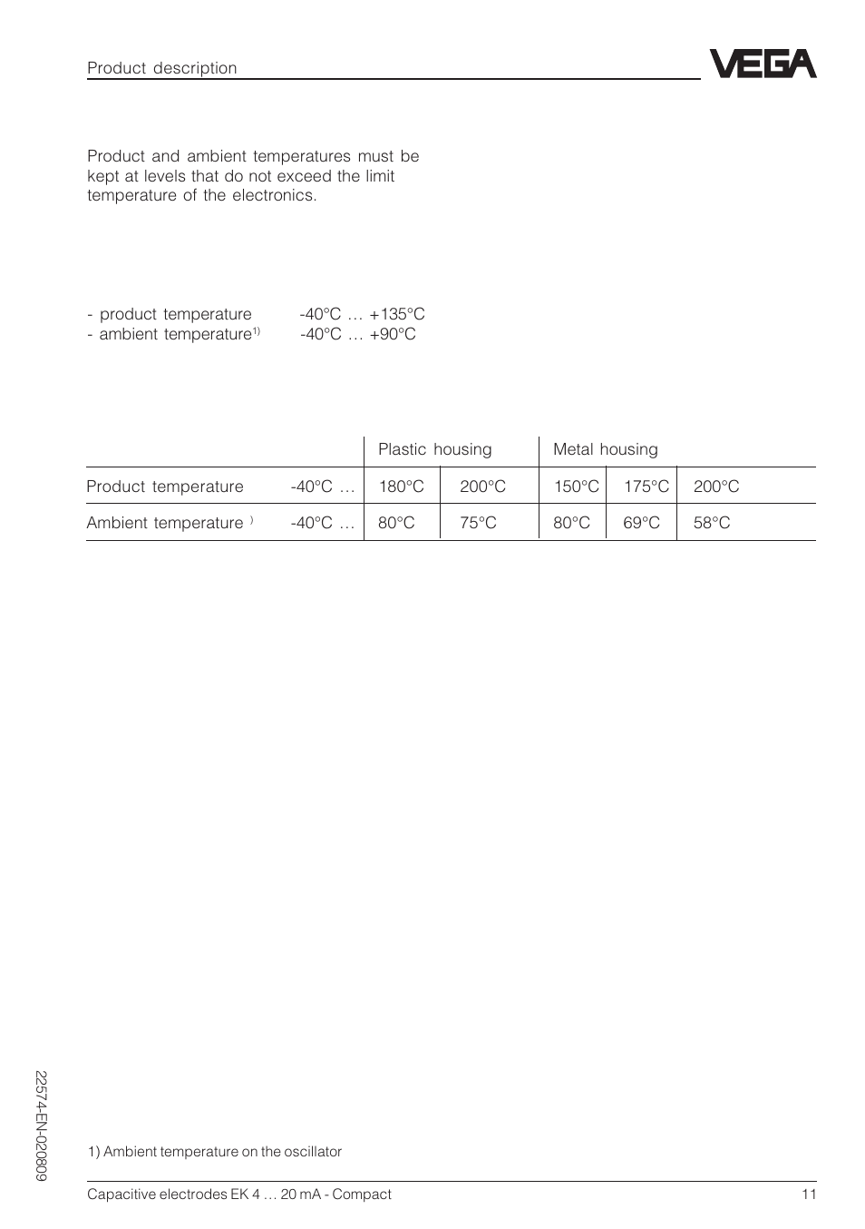 VEGA Capacitive electrodes EK 4 … 20 mA - Compact User Manual | Page 11 / 40