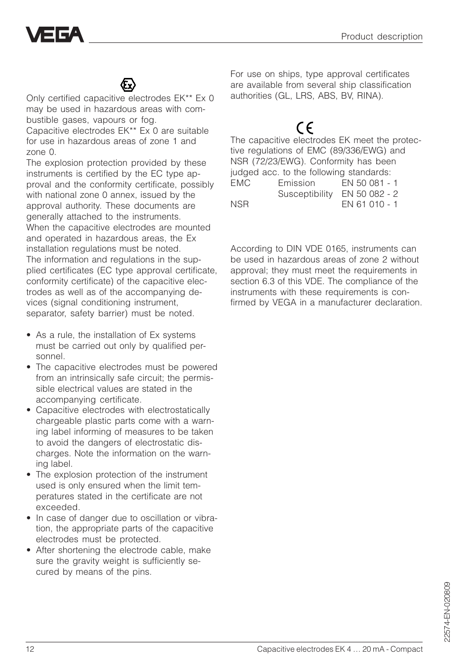 4 approvals | VEGA Capacitive electrodes EK 4 … 20 mA - Compact User Manual | Page 12 / 40