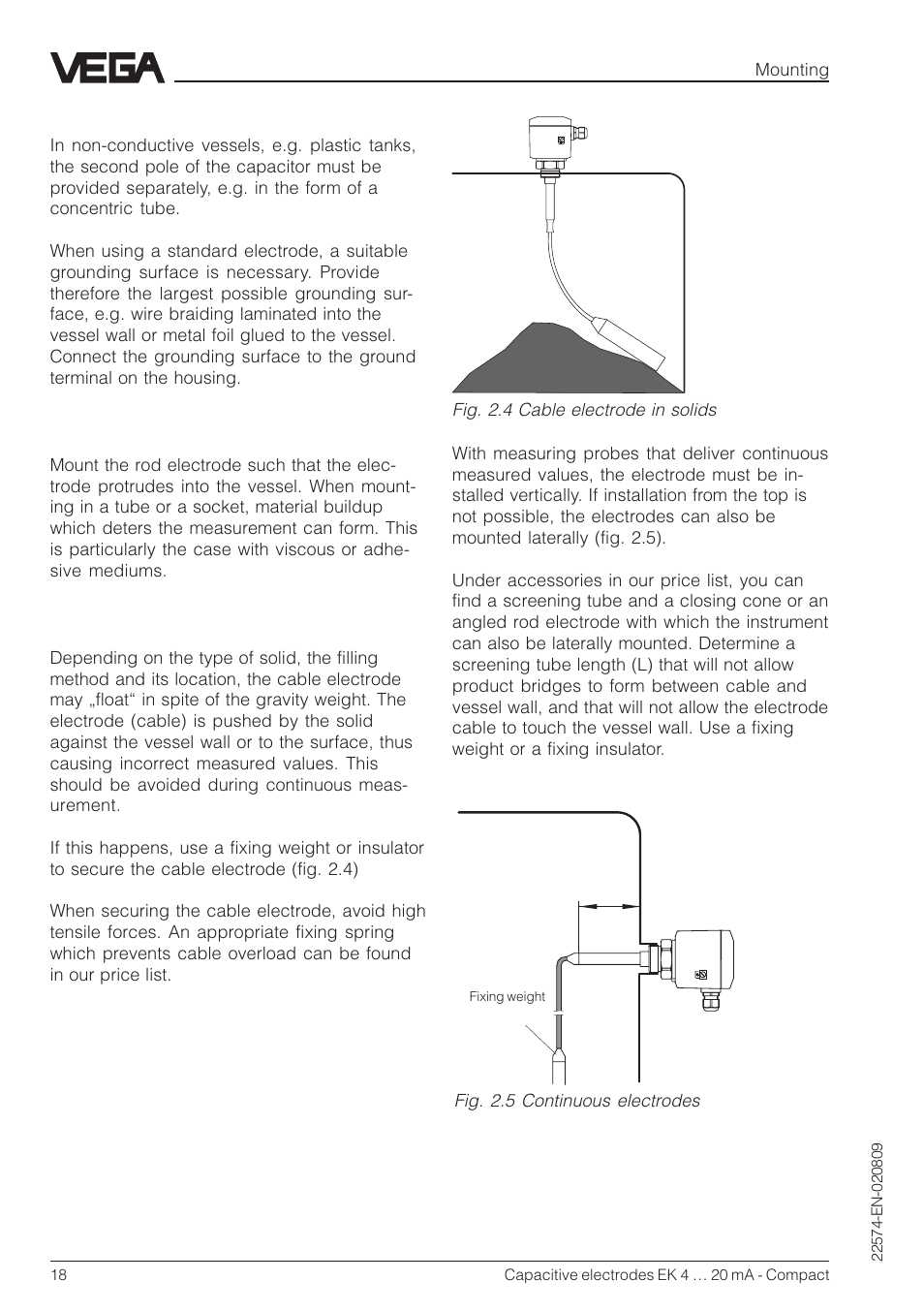 VEGA Capacitive electrodes EK 4 … 20 mA - Compact User Manual | Page 18 / 40