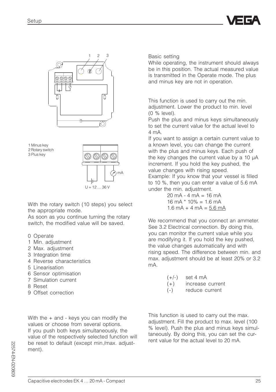 Function description | VEGA Capacitive electrodes EK 4 … 20 mA - Compact User Manual | Page 25 / 40