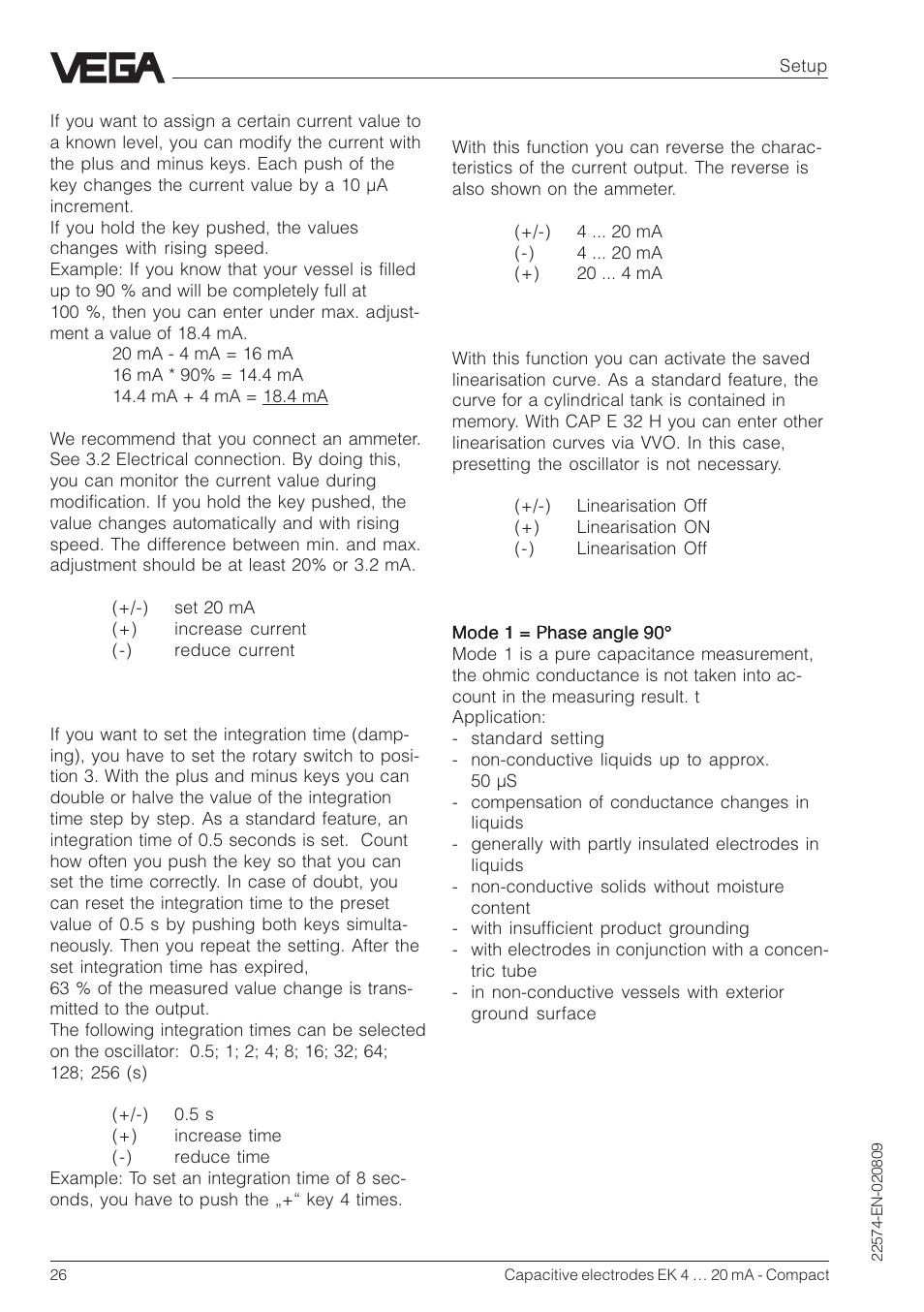 VEGA Capacitive electrodes EK 4 … 20 mA - Compact User Manual | Page 26 / 40