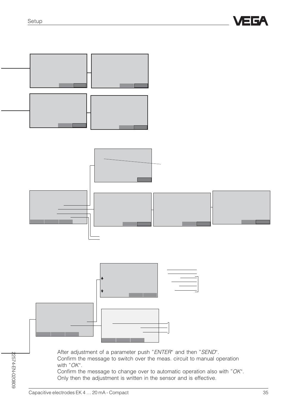 Setup | VEGA Capacitive electrodes EK 4 … 20 mA - Compact User Manual | Page 35 / 40