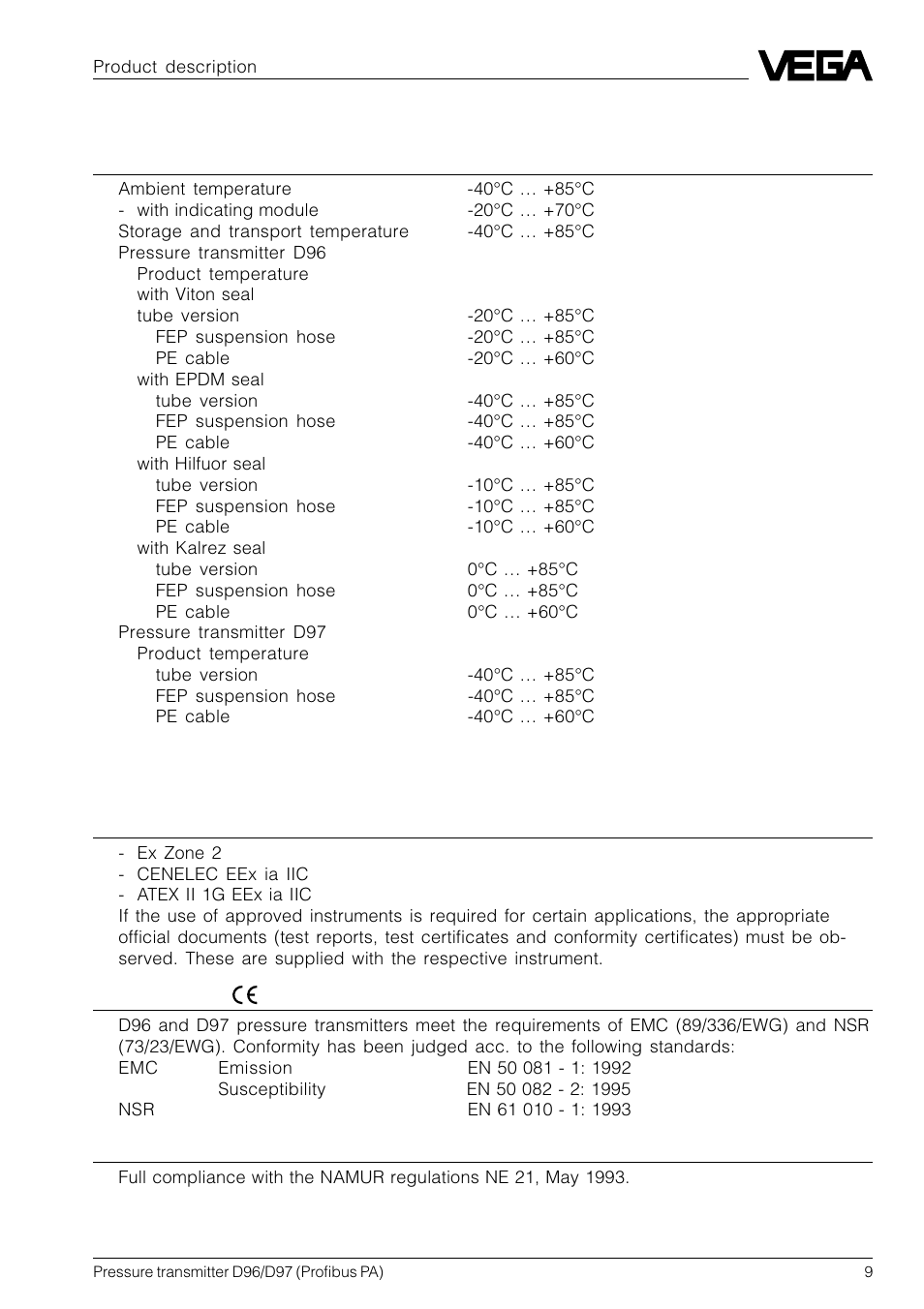 4 approvals and certificates | VEGA D96_D97 Profibus PA User Manual | Page 9 / 36