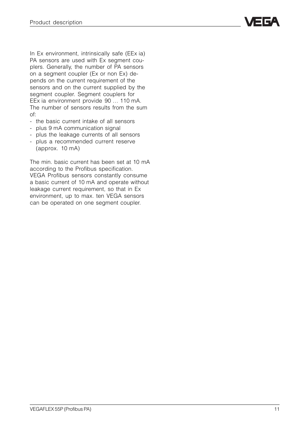 VEGA VEGAFLEX 55P (Profibus PA) User Manual | Page 11 / 48