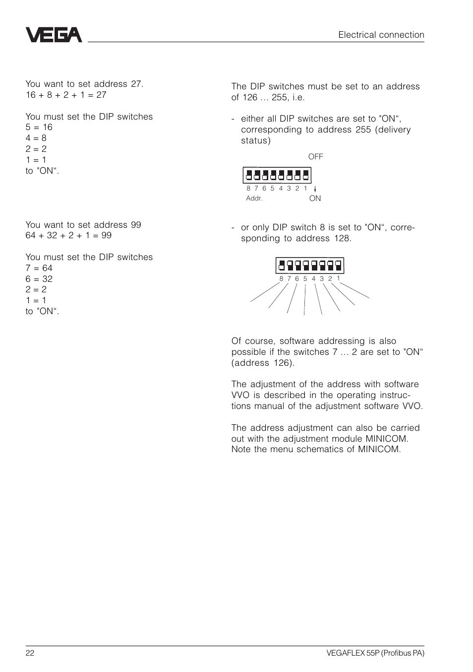 Software addressing | VEGA VEGAFLEX 55P (Profibus PA) User Manual | Page 22 / 48