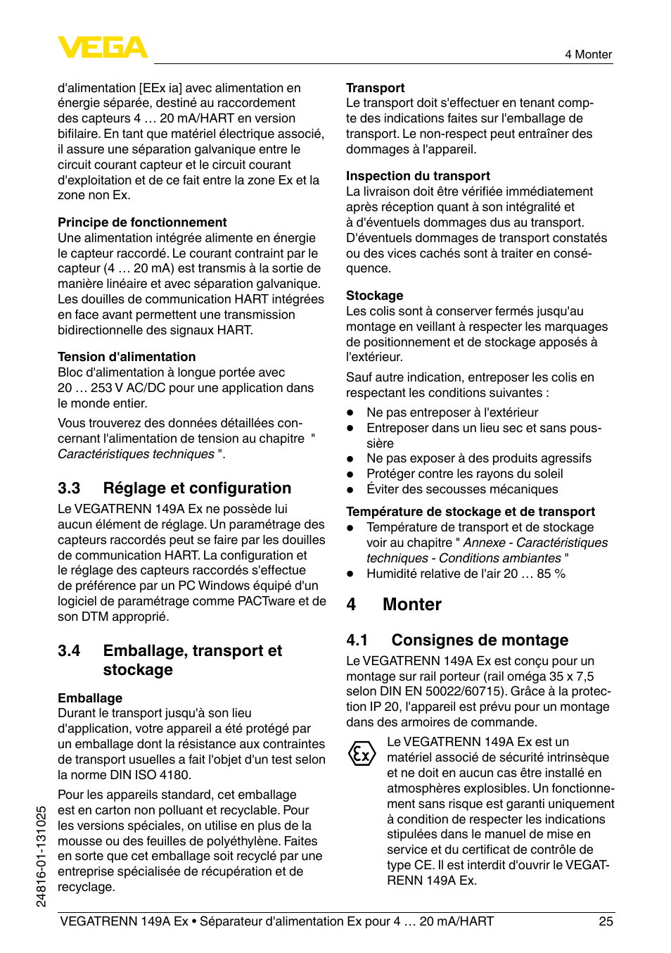 4 monter | VEGA VEGATRENN 149A Ex User Manual | Page 25 / 44
