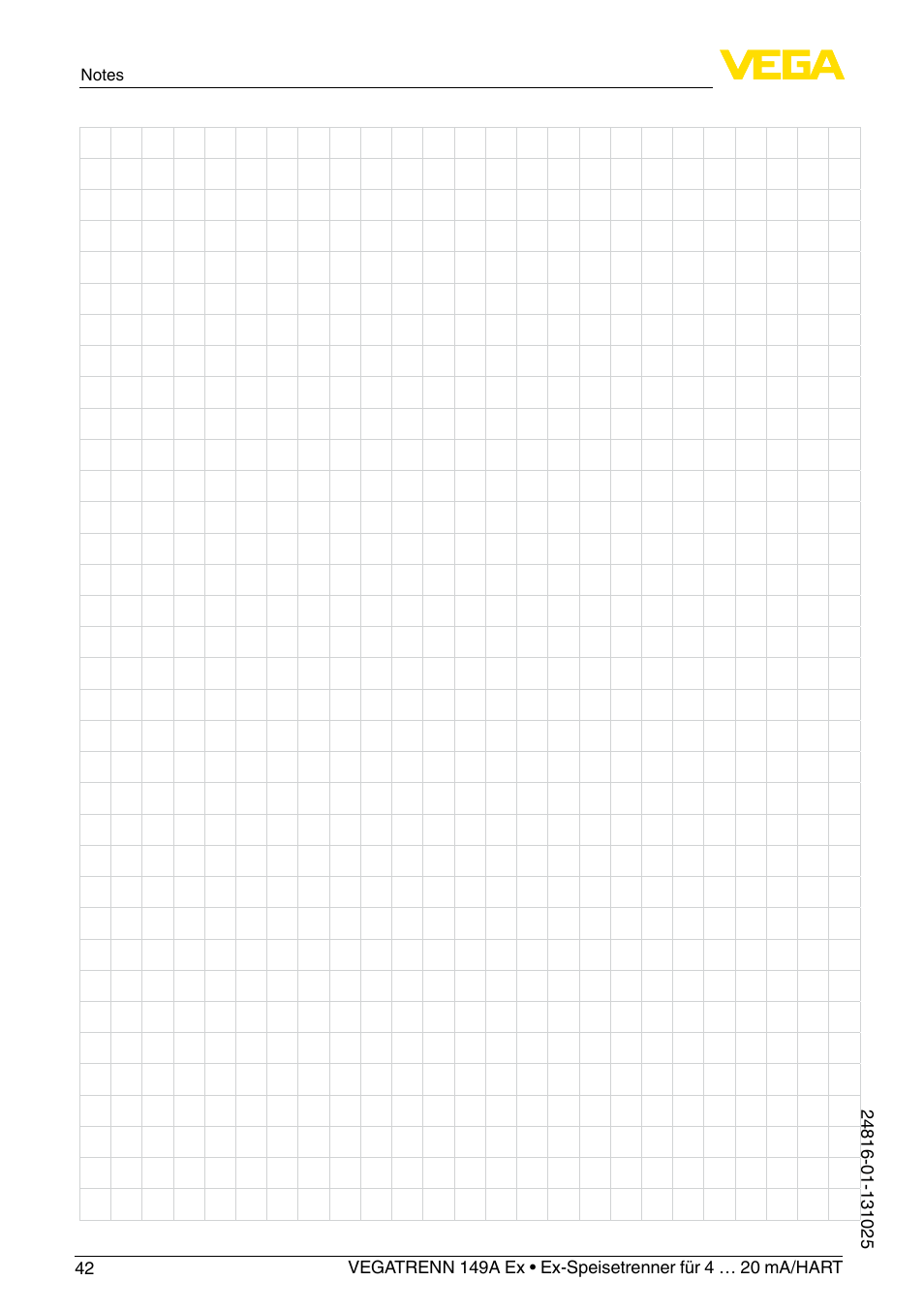 VEGA VEGATRENN 149A Ex User Manual | Page 42 / 44
