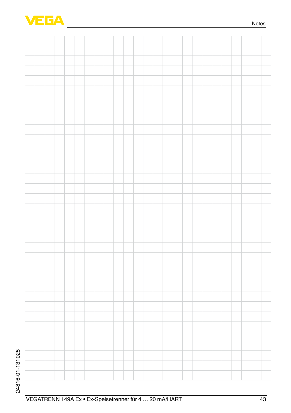 VEGA VEGATRENN 149A Ex User Manual | Page 43 / 44