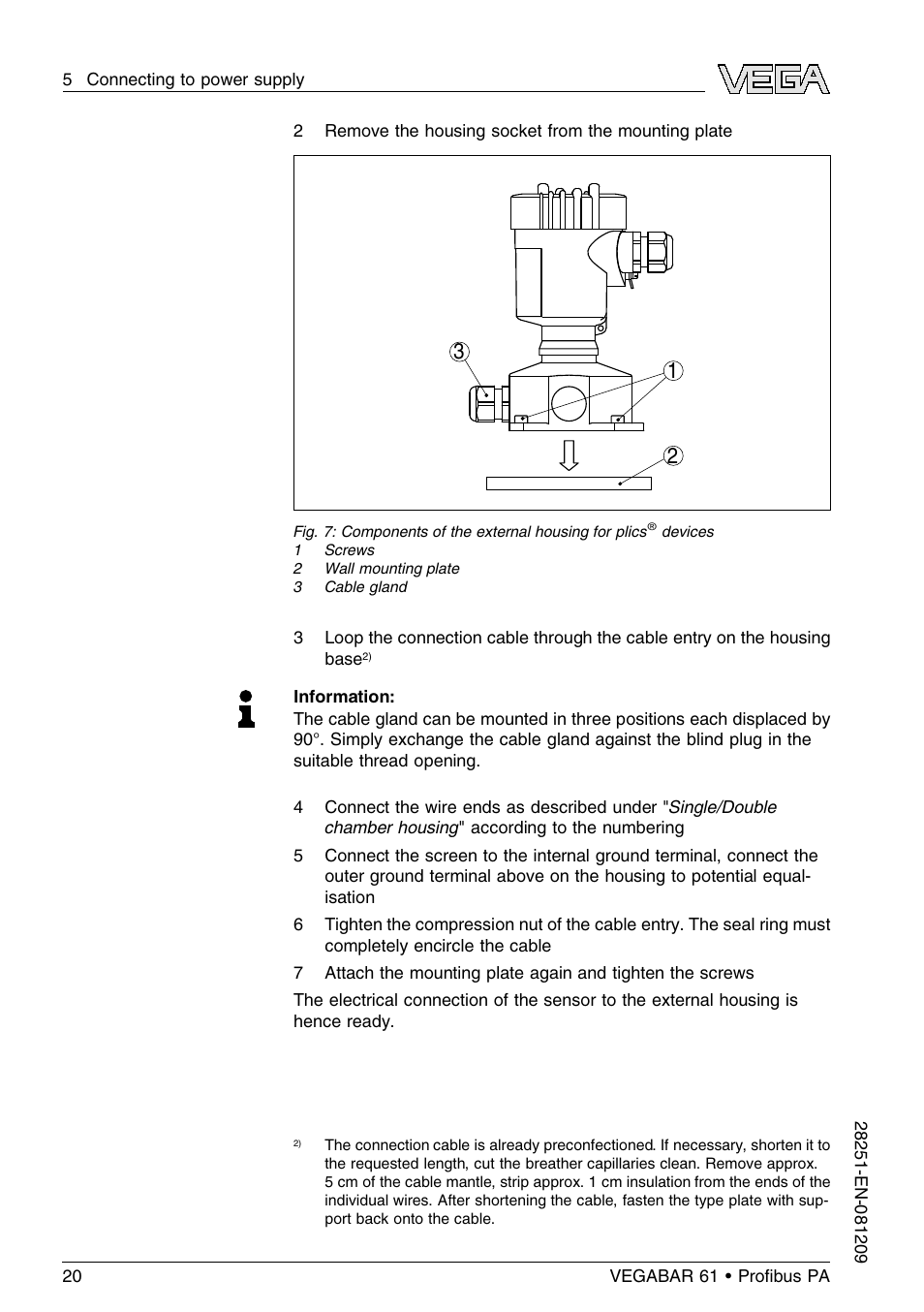 VEGA VEGABAR 61 Proﬁbus PA User Manual | Page 20 / 84