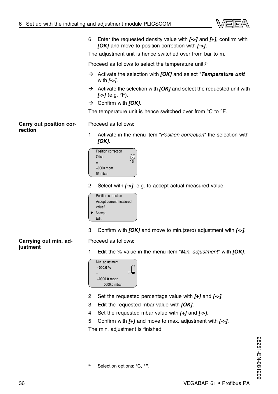 VEGA VEGABAR 61 Proﬁbus PA User Manual | Page 36 / 84