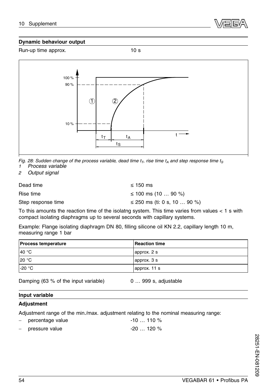 VEGA VEGABAR 61 Proﬁbus PA User Manual | Page 54 / 84