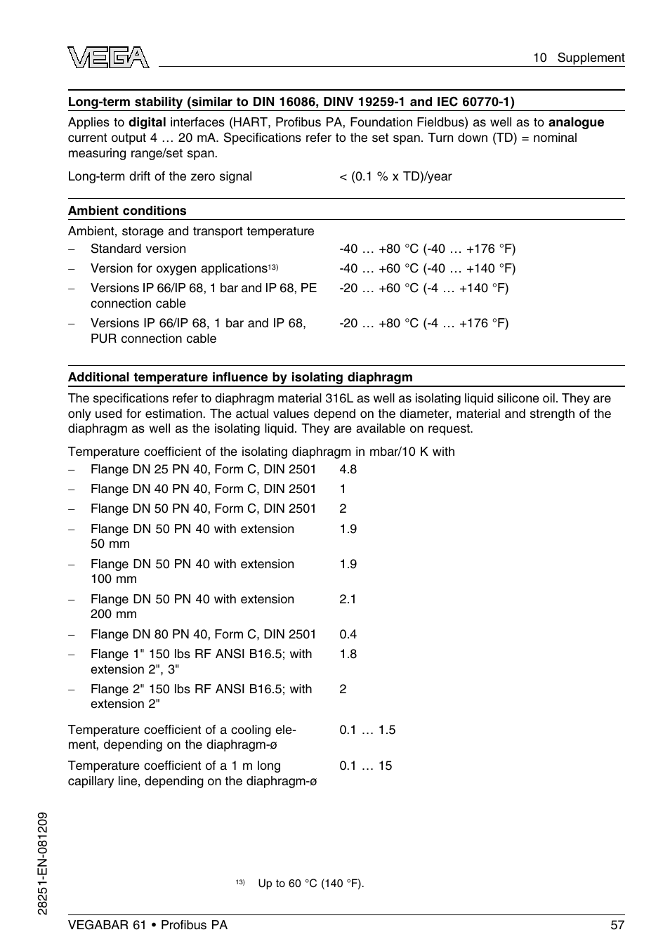 VEGA VEGABAR 61 Proﬁbus PA User Manual | Page 57 / 84