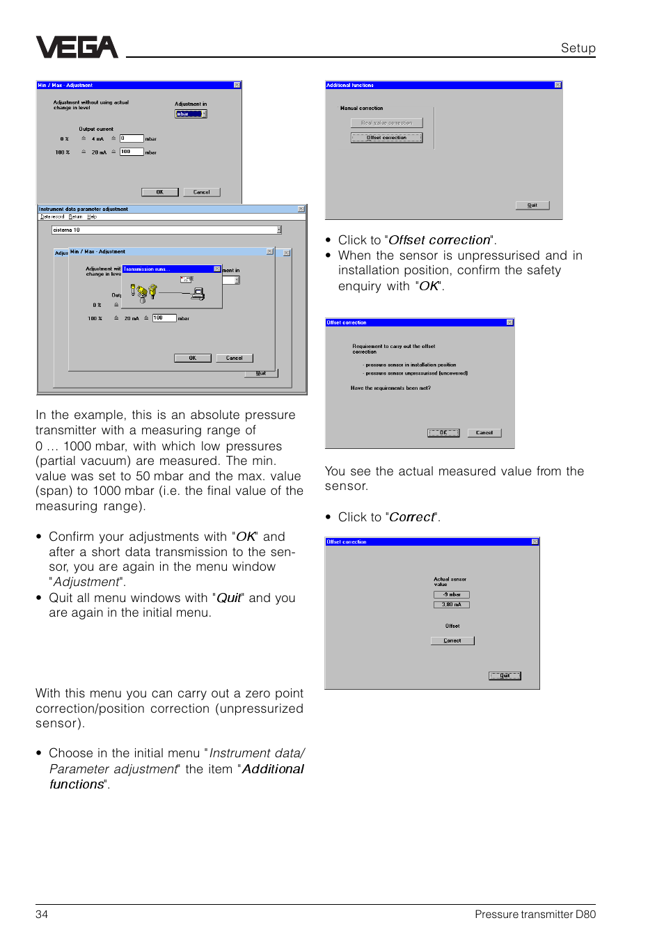 VEGA D80 Hydrostatic pressure transmitters User Manual | Page 34 / 40