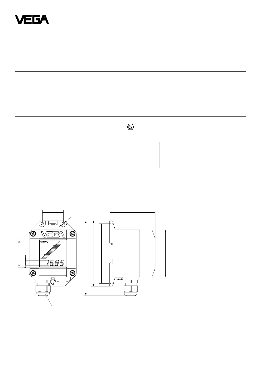 4 dimensions | VEGA VEGADIS 50 Ex User Manual | Page 4 / 8