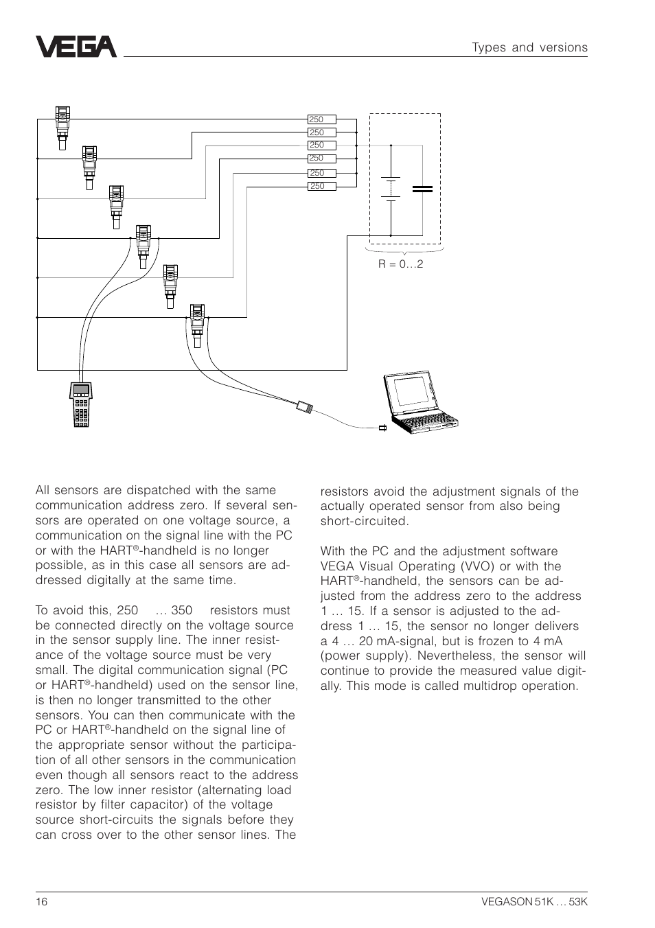 Several sensors on a voltage source | VEGA VEGASON 51K…53K User Manual | Page 16 / 52