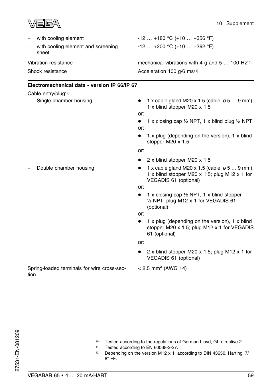 VEGA VEGABAR 65 4 … 20 mA_HART User Manual | Page 59 / 76