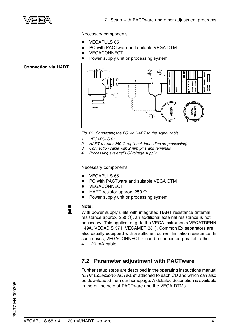 2 parameter adjustment with pactware | VEGA VEGAPULS 65 (≥ 2.0.0 - ≤ 3.8) 4 … 20 mA_HART two-wire User Manual | Page 41 / 60