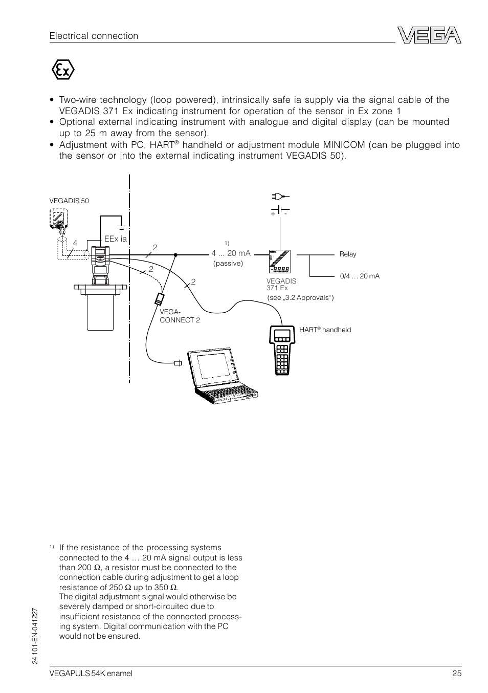 Electrical connection | VEGA VEGAPULS 54K enamel User Manual | Page 25 / 56