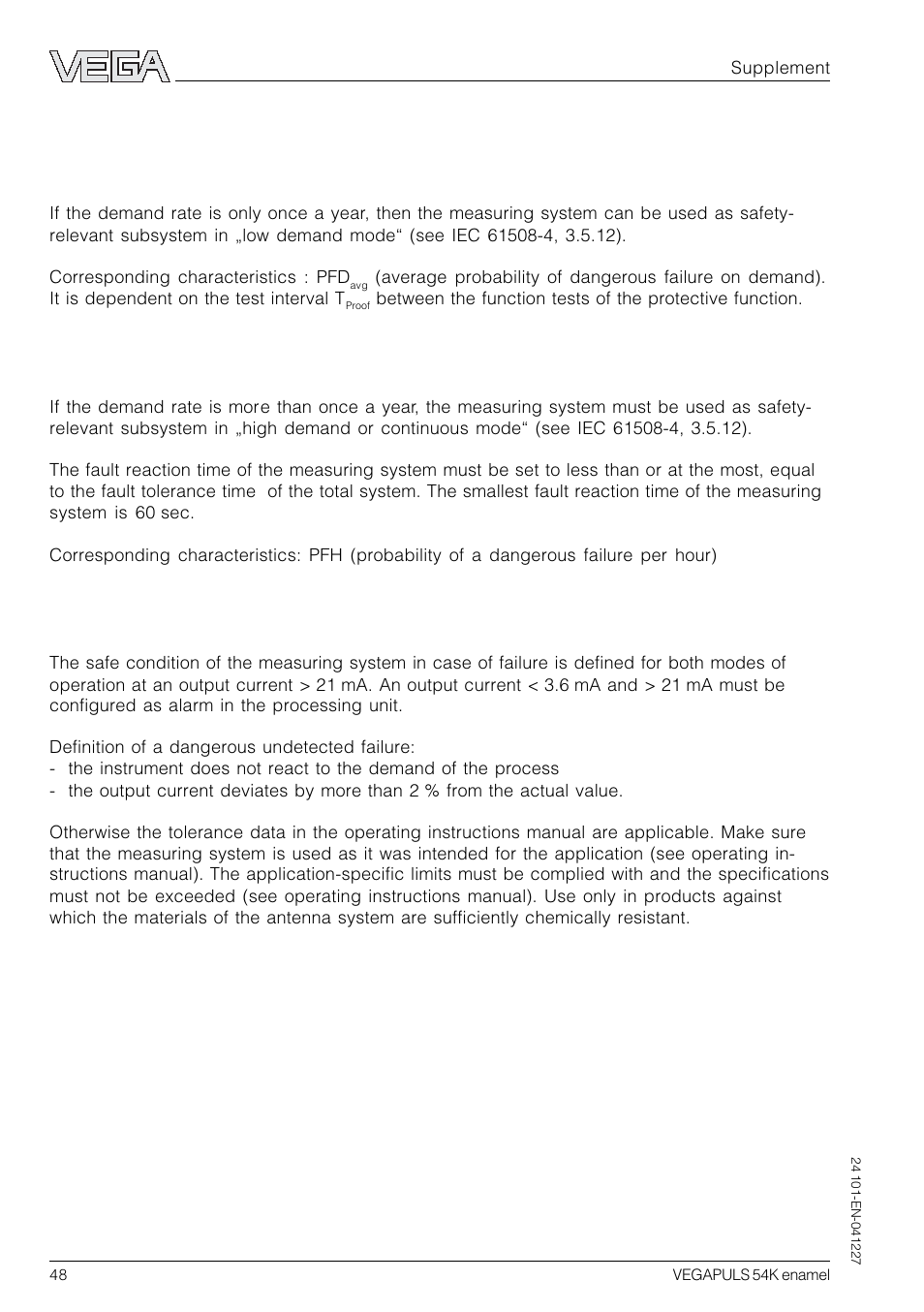 2planning | VEGA VEGAPULS 54K enamel User Manual | Page 48 / 56