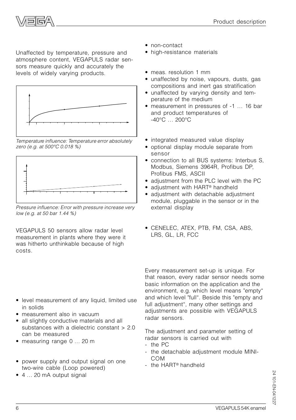 3 adjustment, 2 application features, Continuous and accurate | Handheld | VEGA VEGAPULS 54K enamel User Manual | Page 6 / 56